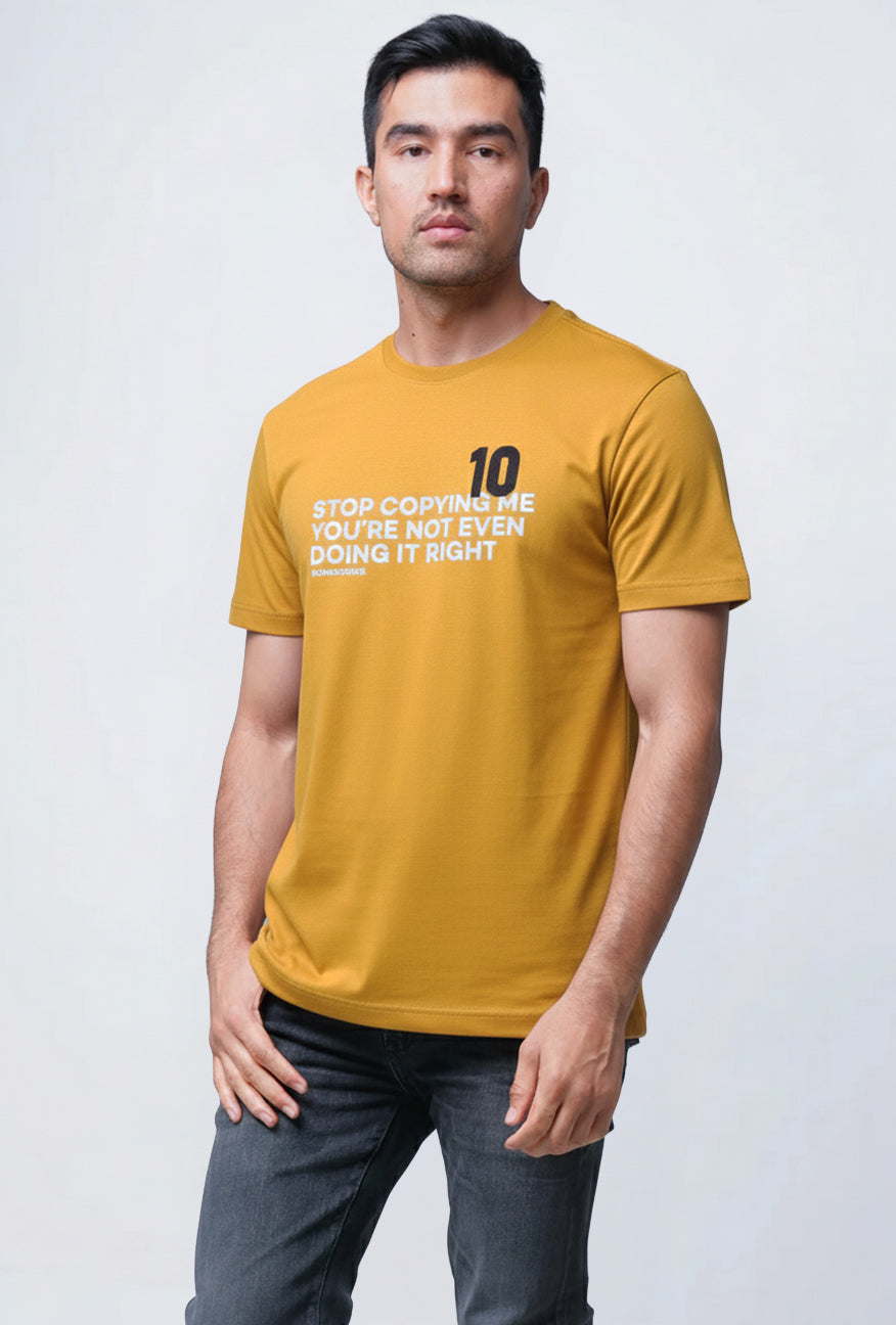 T-Shirt Lengan Pendek Slimfit Consty Mustard