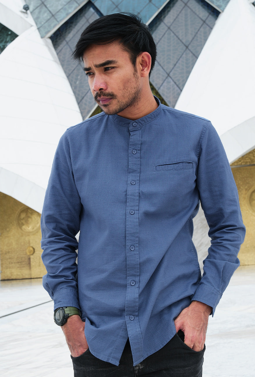 Kemeja Koko Lengan Panjang Regular Zamarin Blue