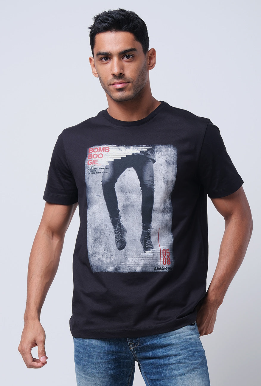 T-Shirt Lengan Pendek Tizzy Black Slimfit