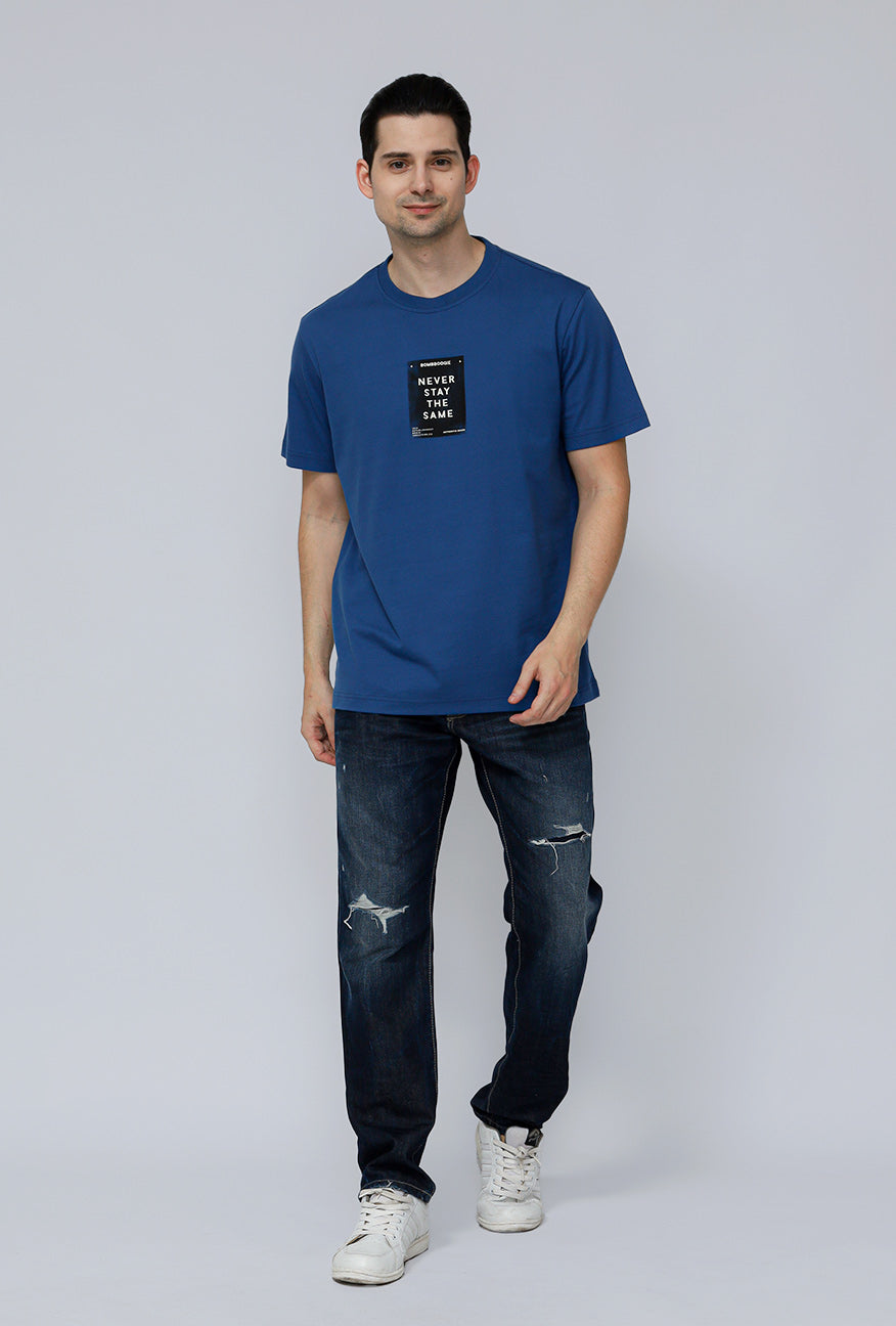 T-Shirt Lengan Pendek Regular Bricco Blue