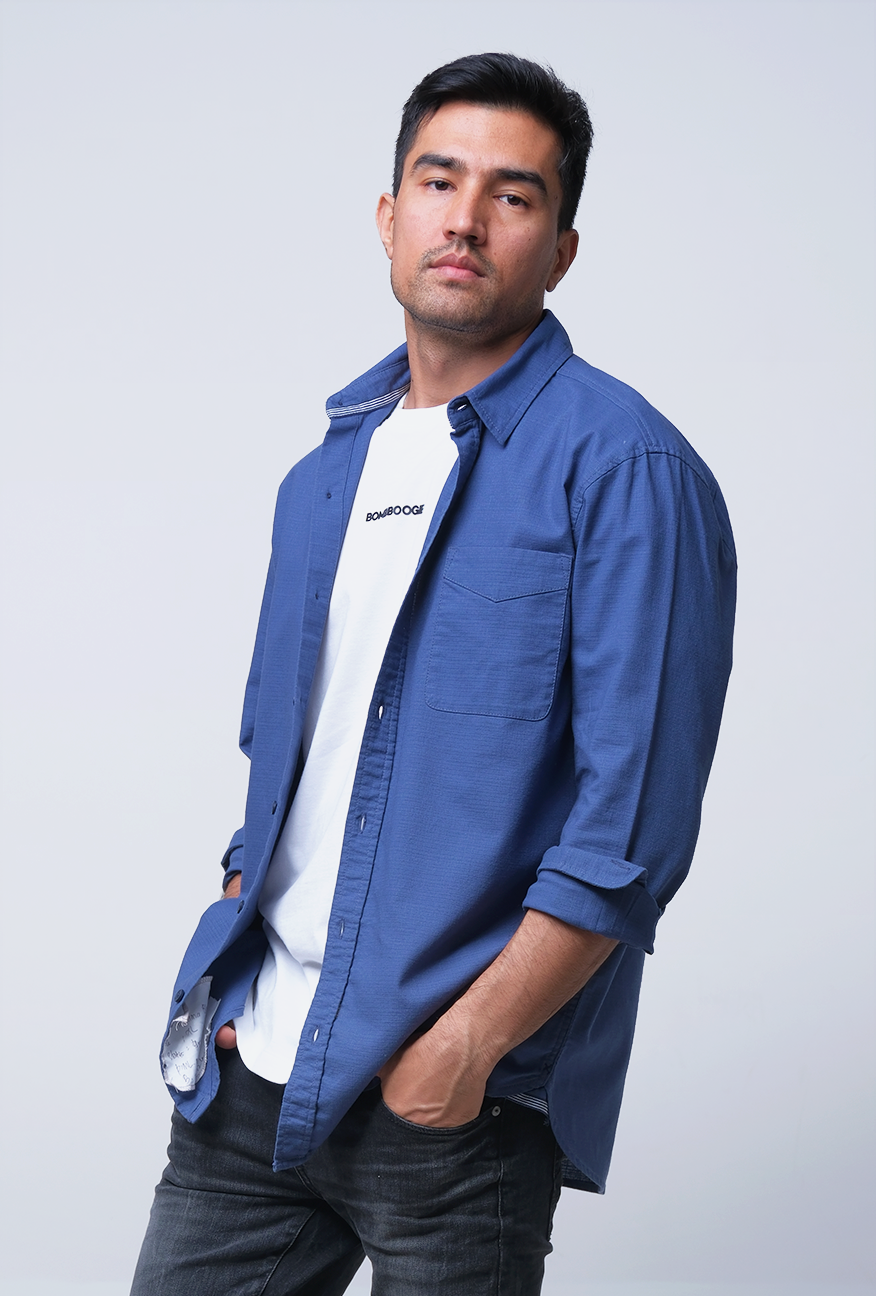 Kemeja Lengan Panjang Regular Zama Blue