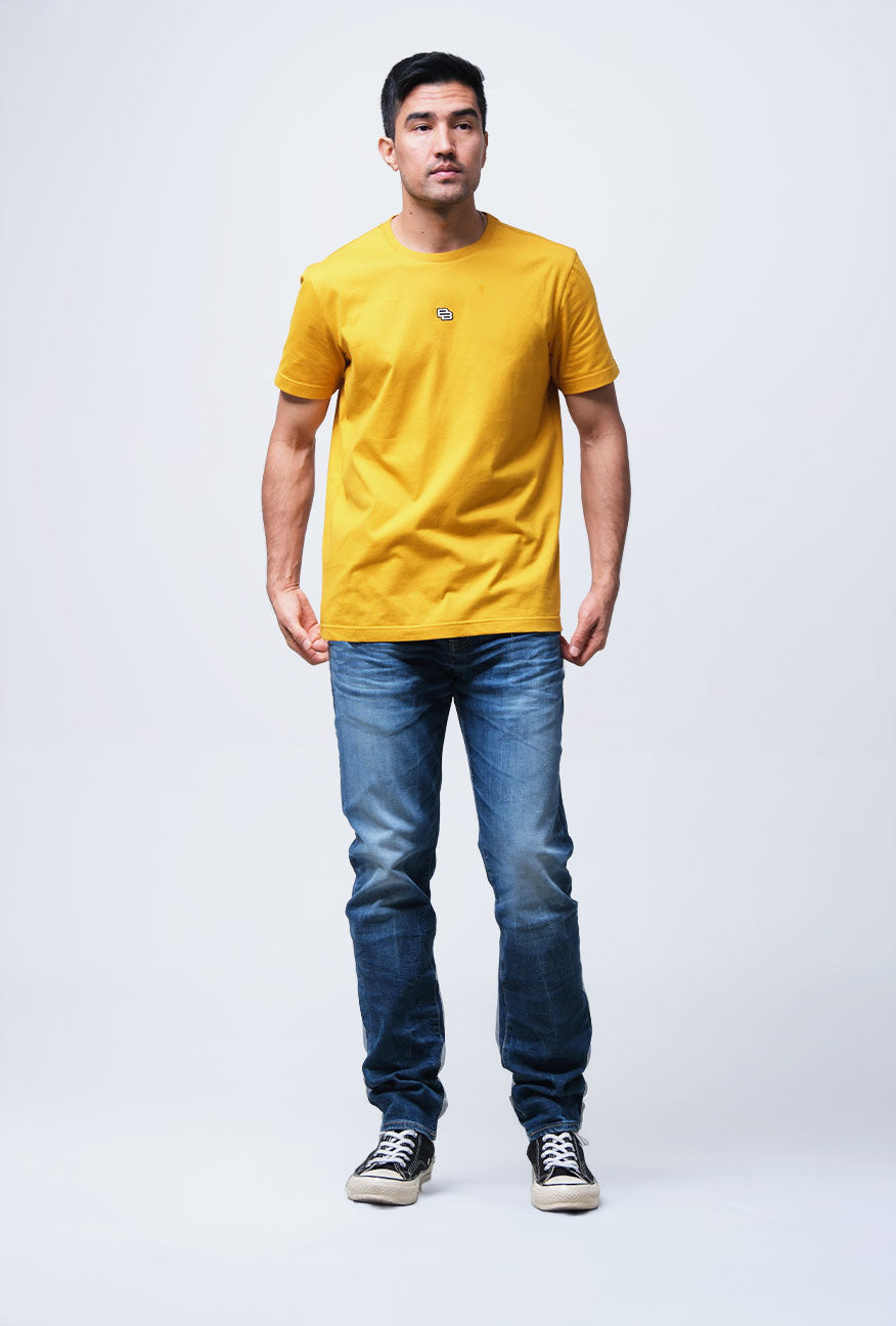 T-Shirt Lengan Pendek Slimfit Rouva Mustard