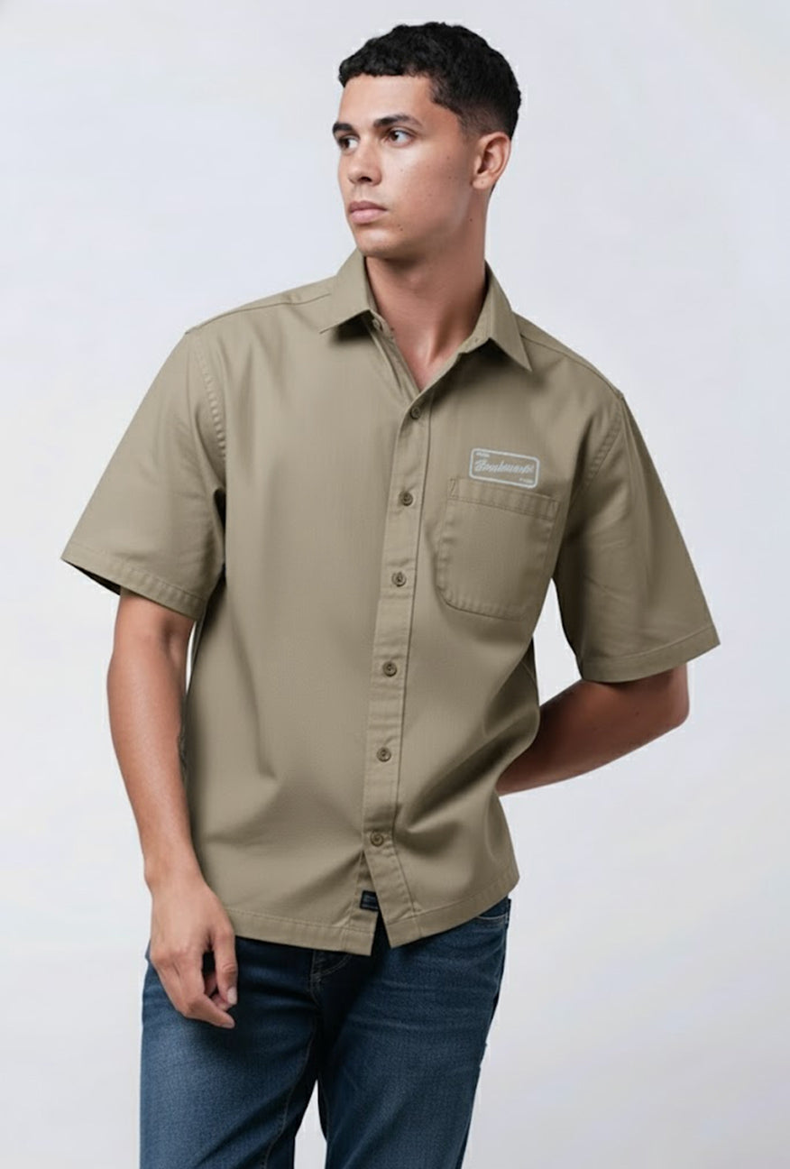 Kemeja Lengan Pendek Regular Mapex Olive