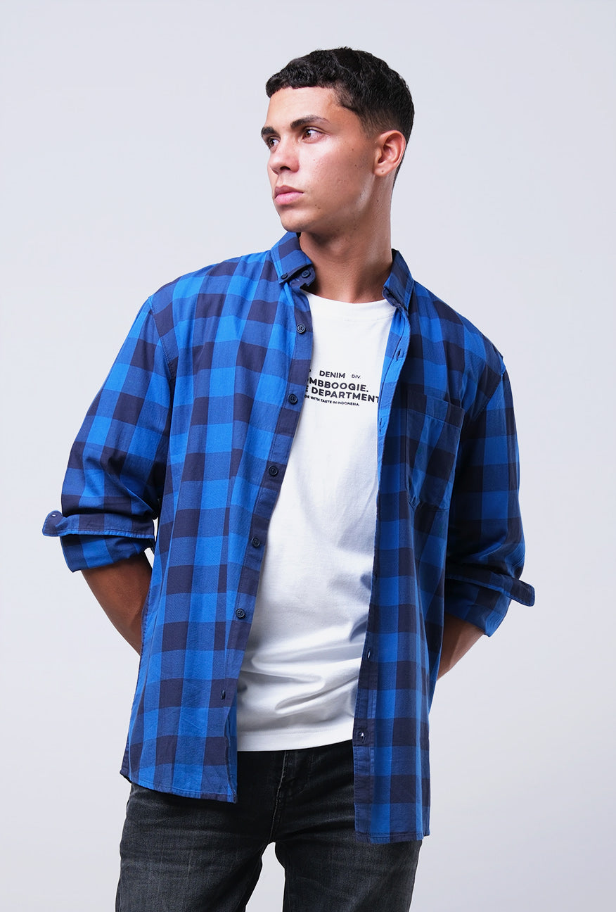 Kemeja Lengan Panjang Regular Hunter Long Navy Blue