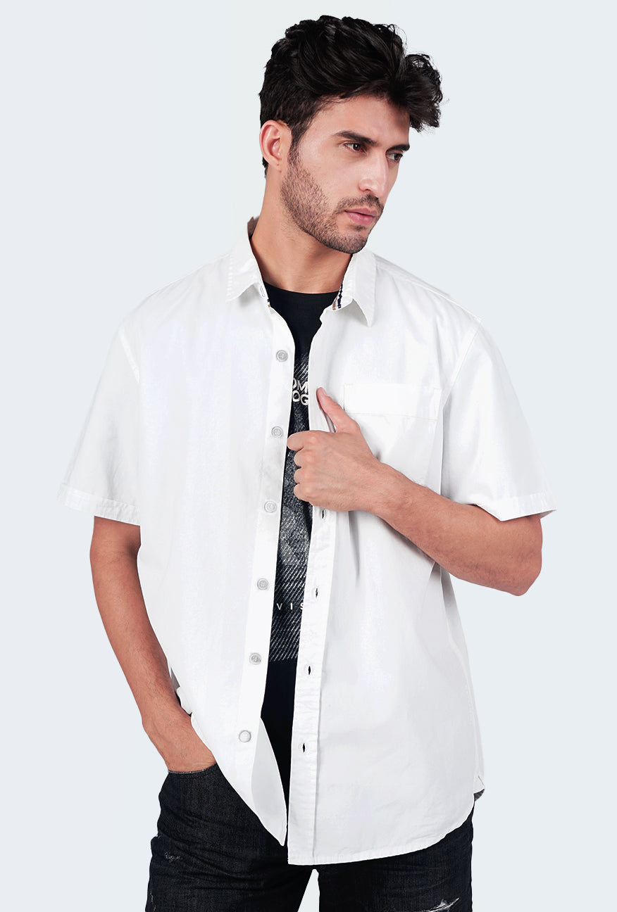 Kemeja Lengan Pendek Regular Eisley Offwhite