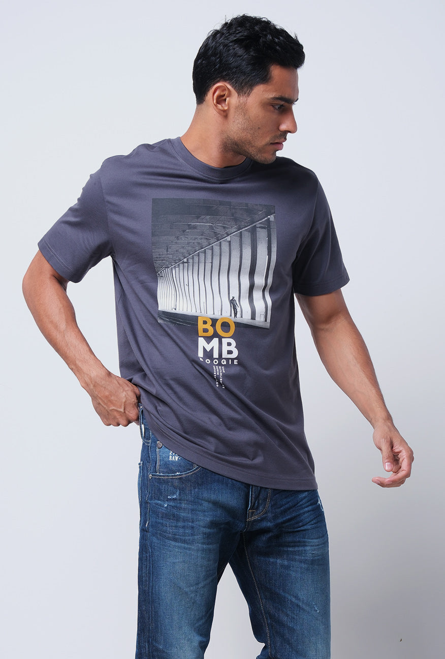 T-Shirt Lengan Pendek Kasvil Dark Grey