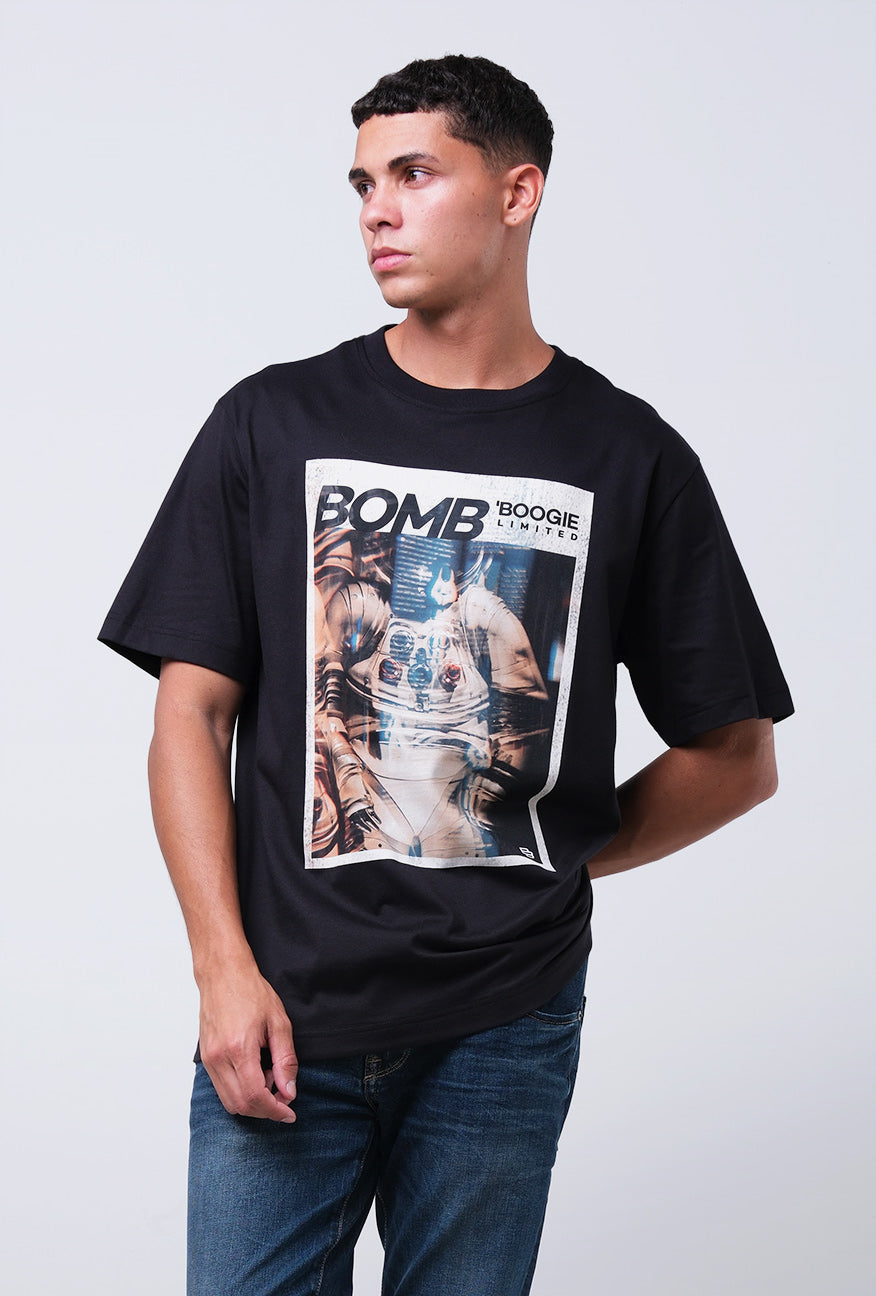 T-Shirt Lengan Pendek Regular Marlon Black 2.0