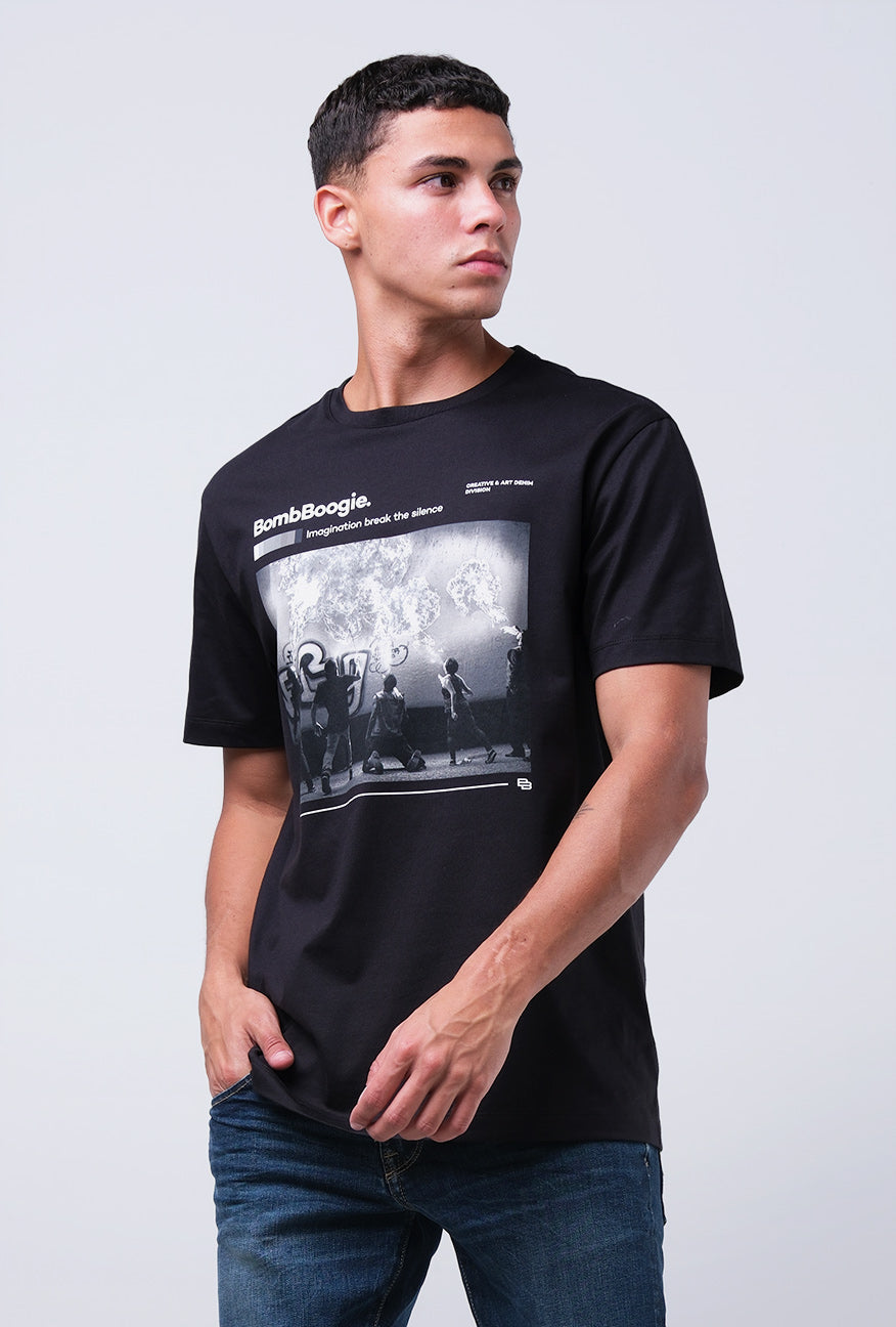 T-Shirt Lengan Pendek Slimfit Modrova Black