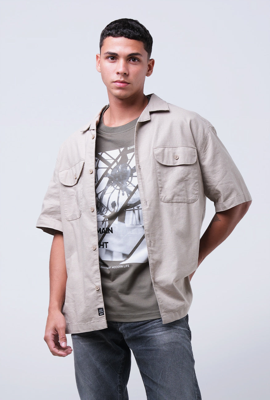Kemeja Lengan Pendek Zamas Khaki