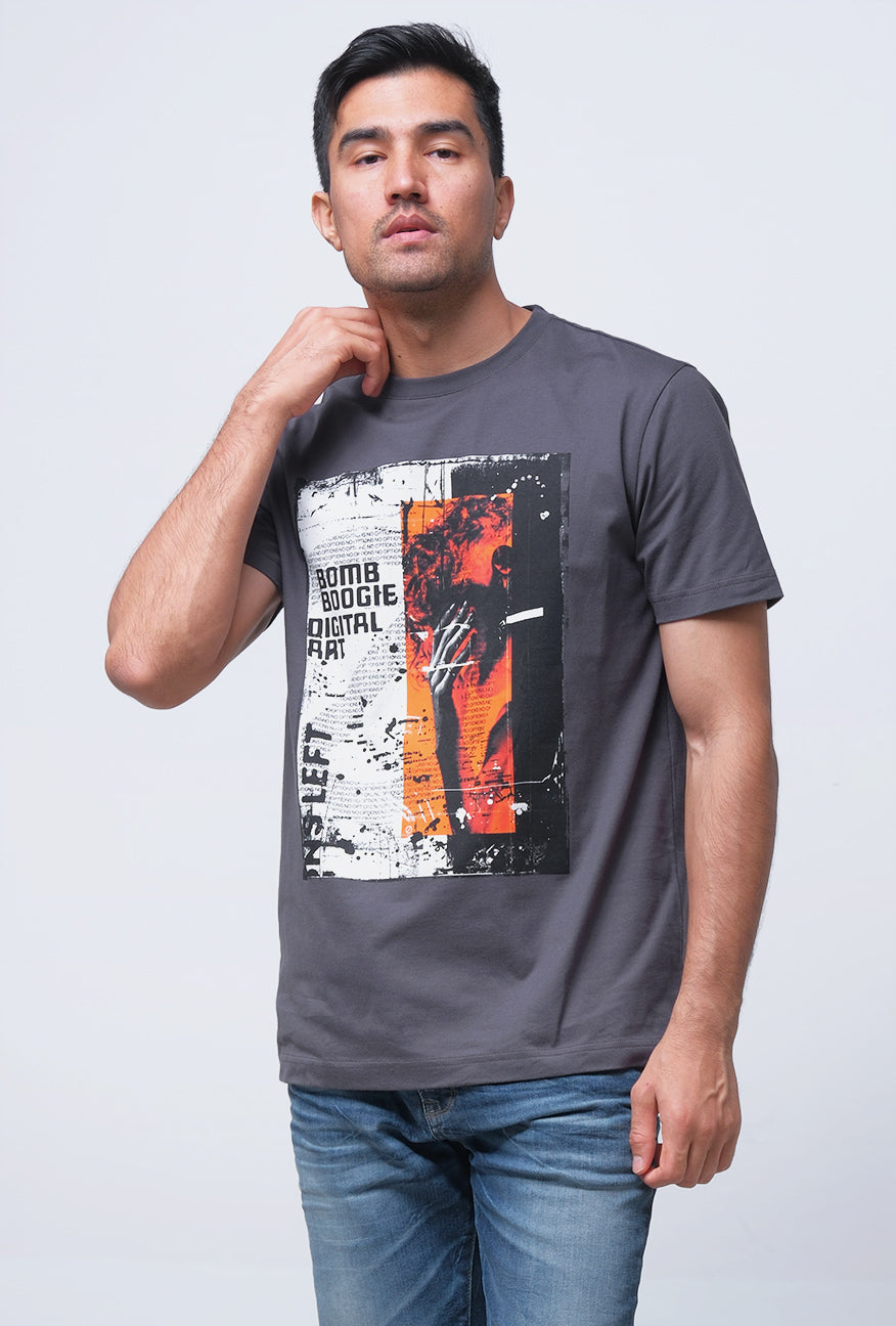 T-Shirt Lengan Pendek Slimfit Arder Dark Grey