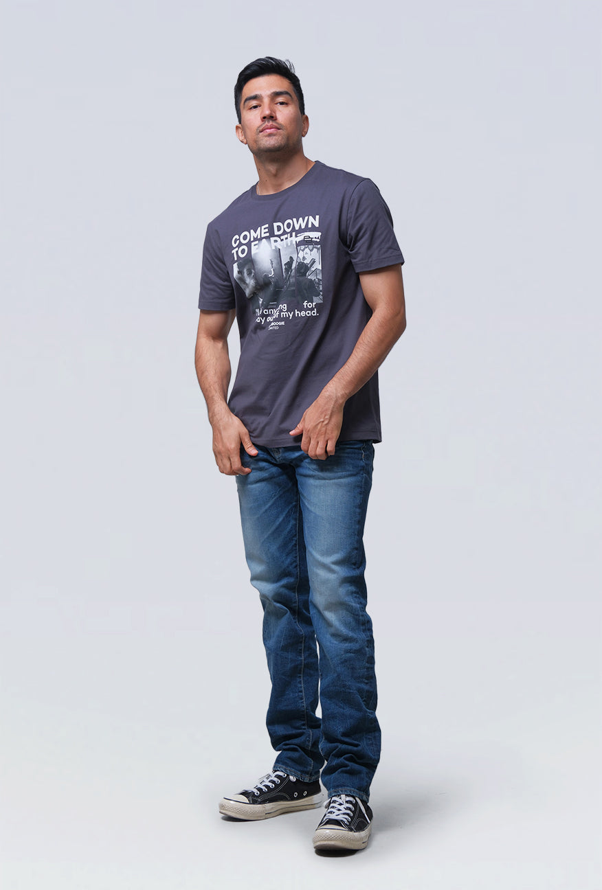 T-Shirt Lengan Pendek Slimfit Lifty Dark Grey