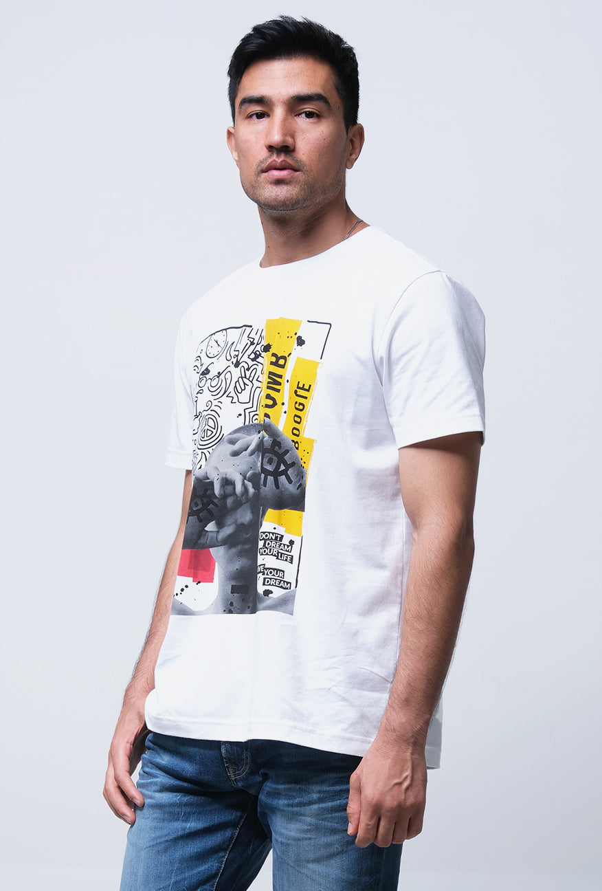 T-Shirt Lengan Pendek Slimfit Creeg Offwhite
