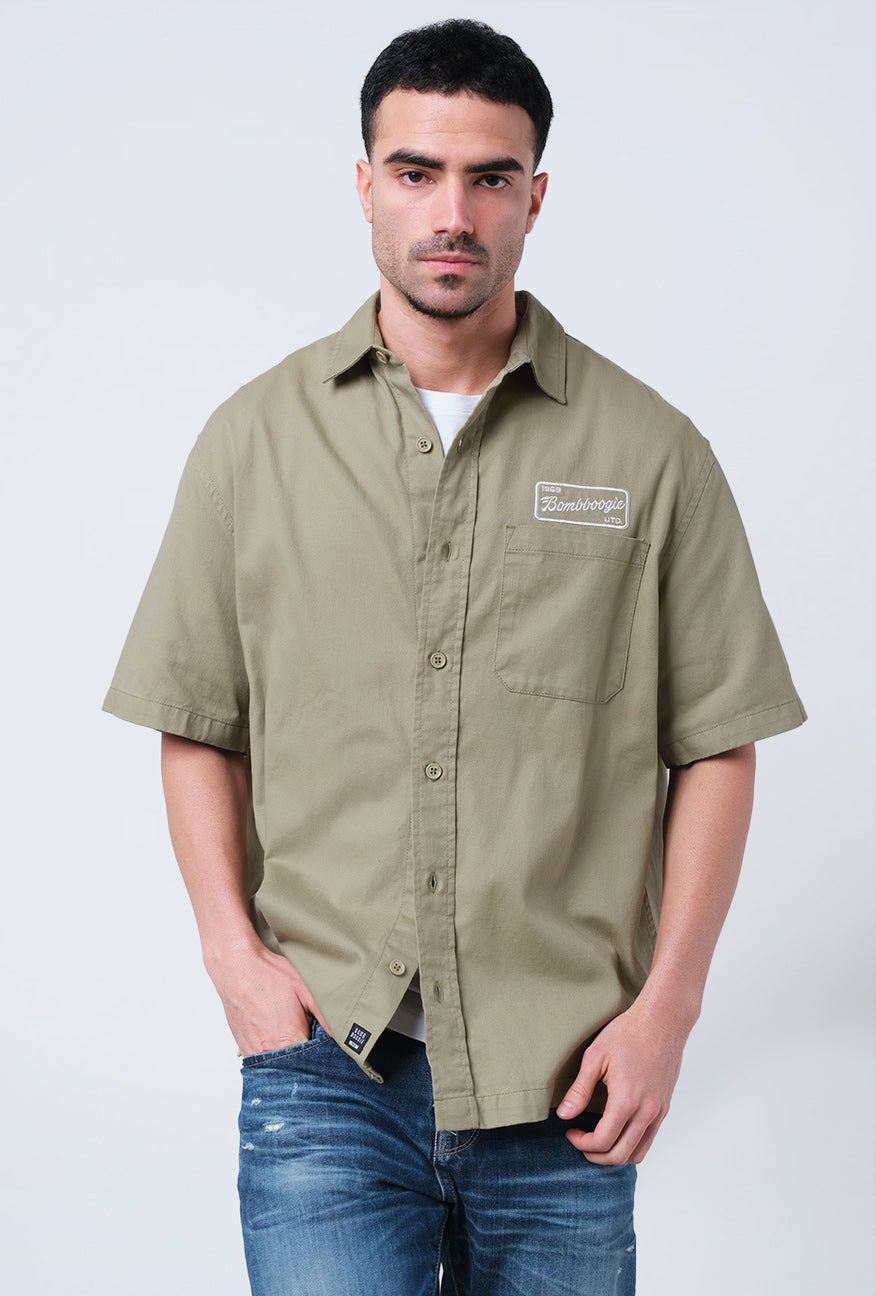 Kemeja Lengan Pendek Regular Mapex Olive