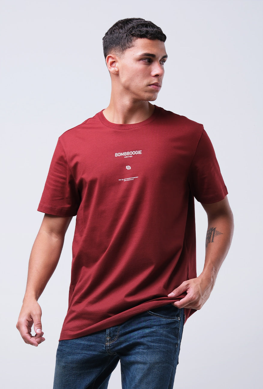 T-Shirt Lengan Pendek Slimfit Klayton Maroon