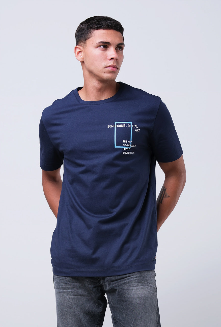 T-Shirt Lengan Pendek Slimfit Defto Dark Navy