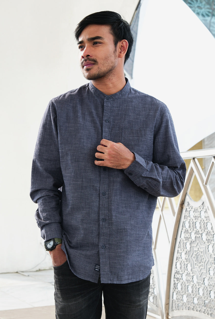Kemeja Koko Lengan Panjang Regular Winder Navy