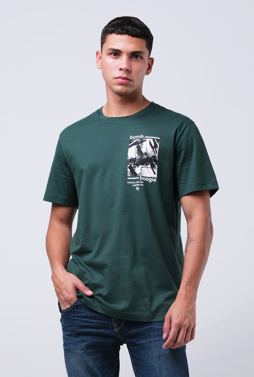 T-Shirt Lengan Pendek Slimfit Cricker Dark Green