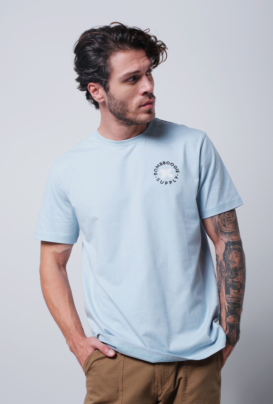 T-Shirt Lengan Pendek Slimfit Giskly Baby Blue