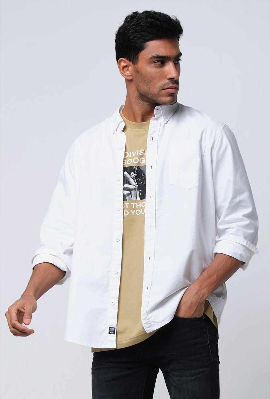 Kemeja Lengan Panjang Regular Stinger White