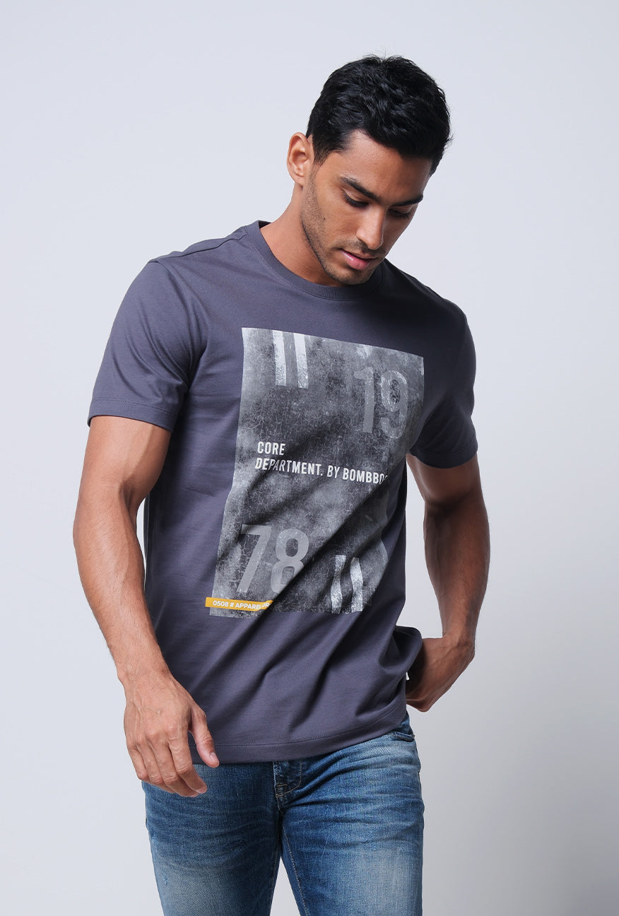 T-Shirt Lengan Pendek Slimfit Zova Dark Grey