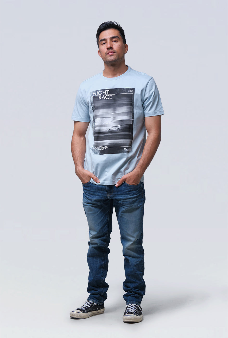T-Shirt Lengan Pendek Slimfit Mortain Baby Blue