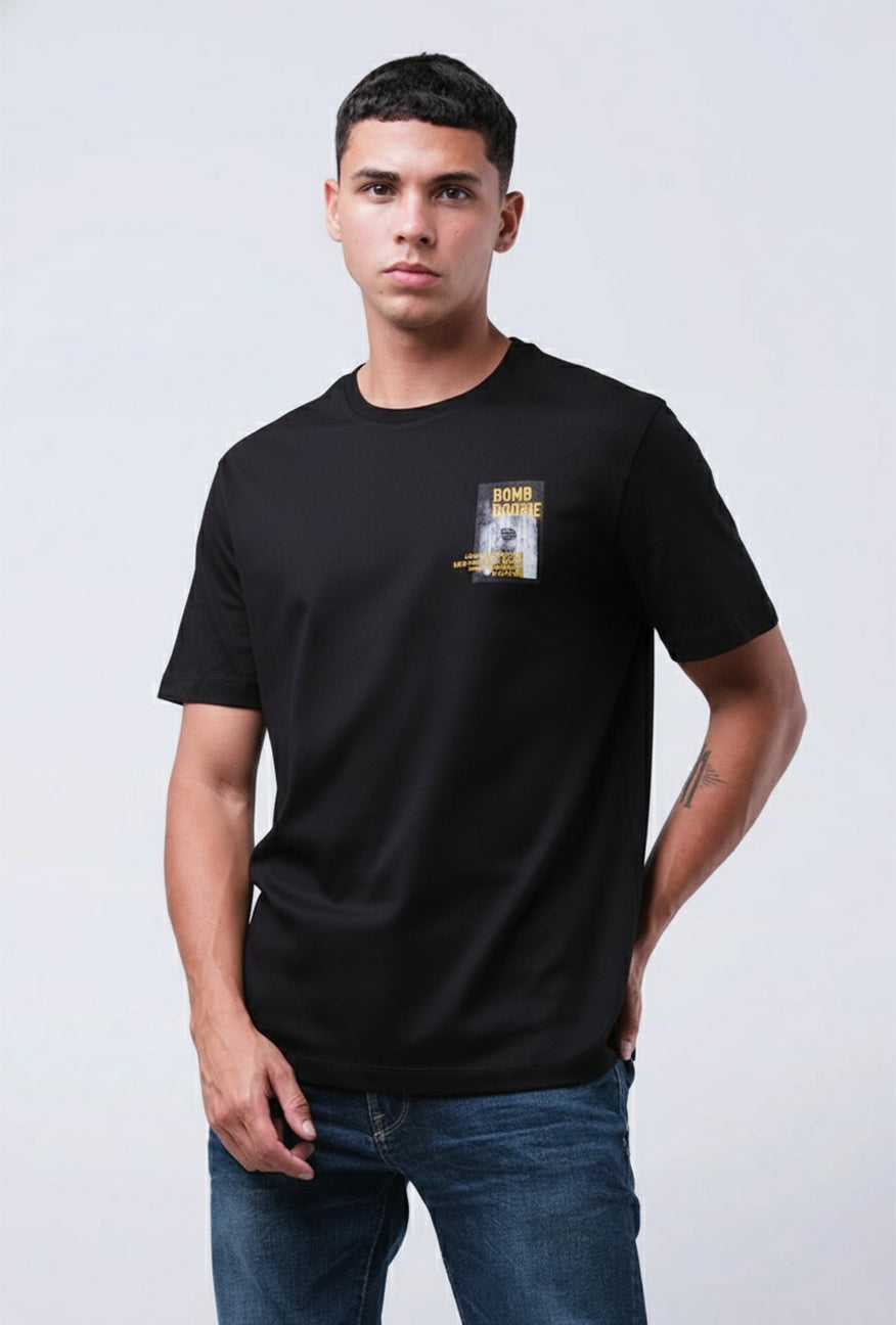 T-Shirt Lengan Pendek Regular Heliot Black