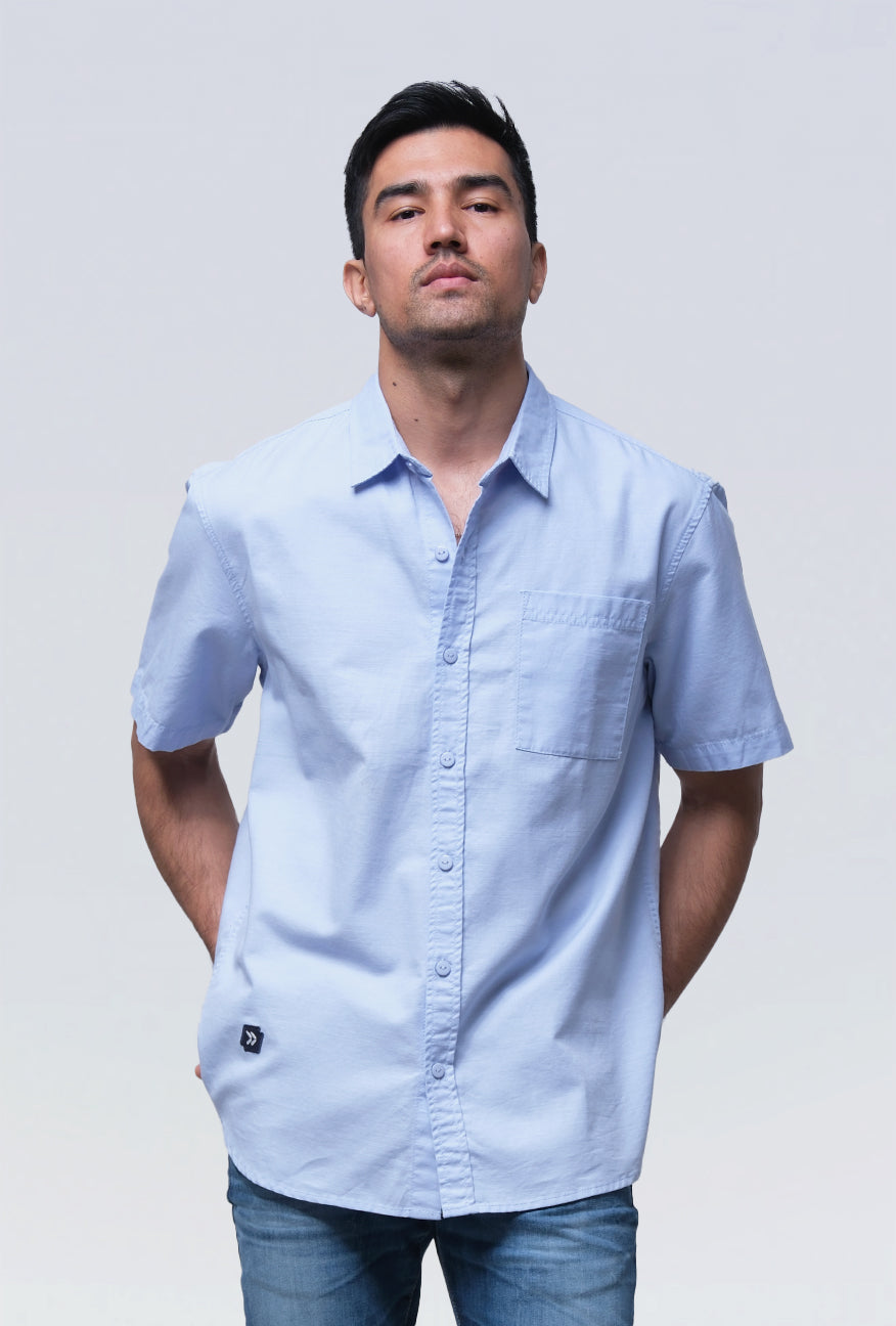 Kemeja Lengan Pendek Regular Migu Light Blue
