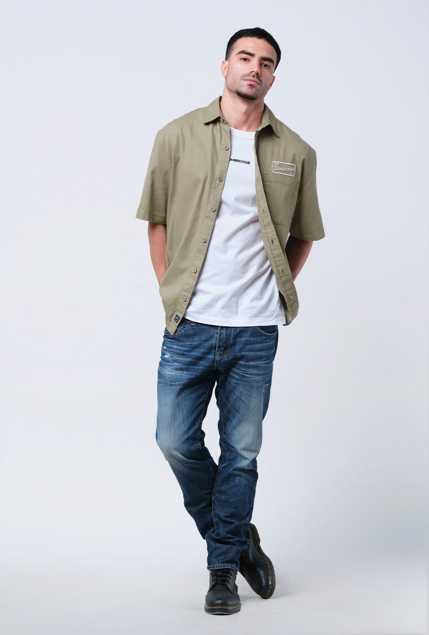 Kemeja Lengan Pendek Regular Mapex Olive