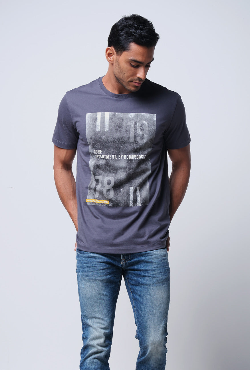 T-Shirt Lengan Pendek Slimfit Zova Dark Grey