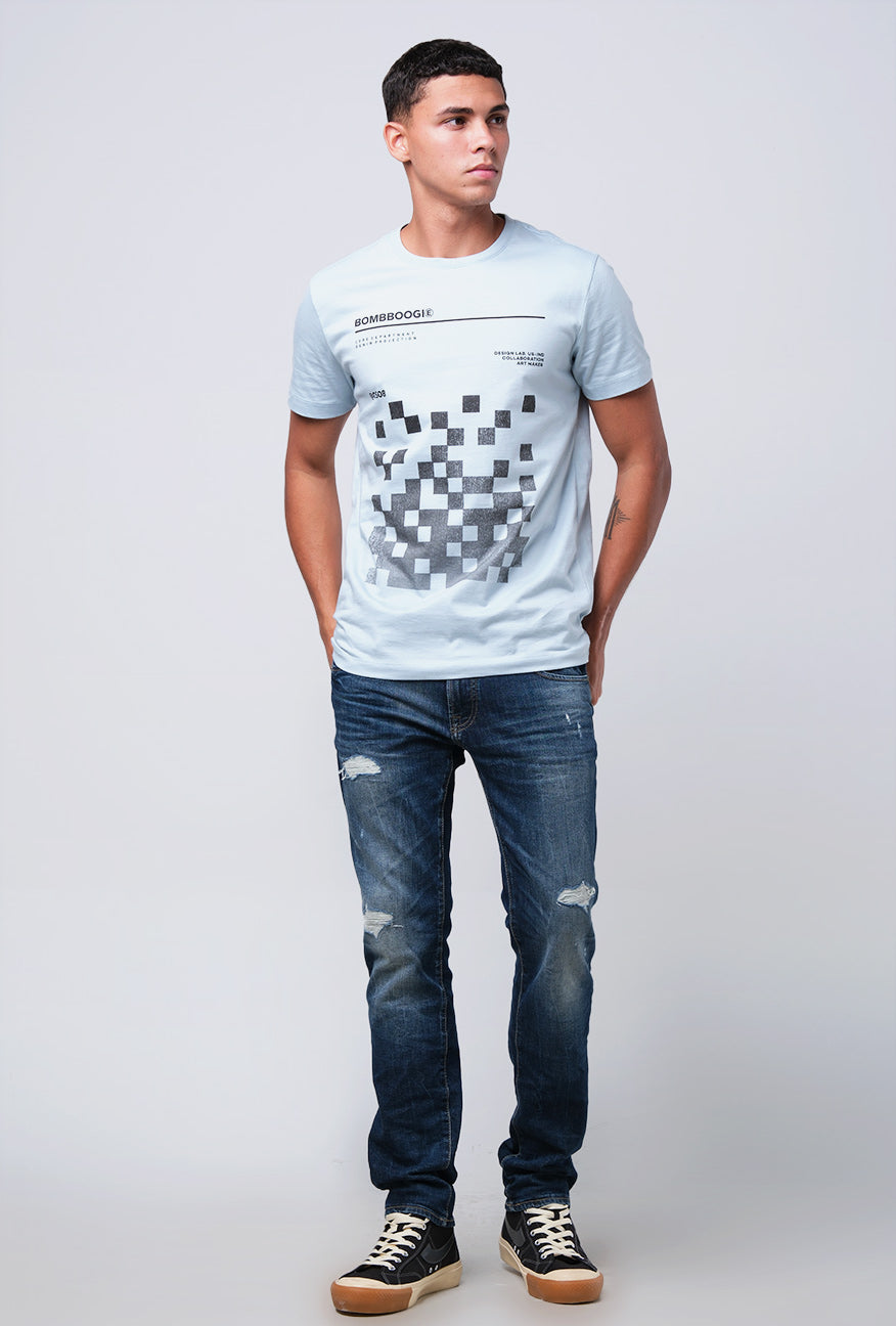 T-Shirt Lengan Pendek Slmift Calsello Baby Blue