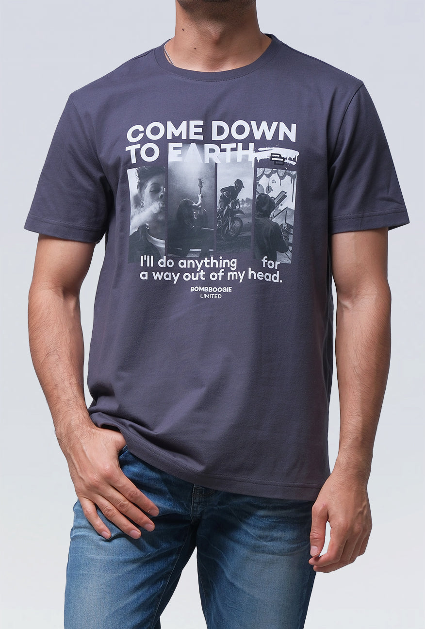 T-Shirt Lengan Pendek Slimfit Lifty Dark Grey