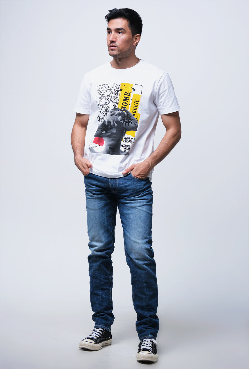 T-Shirt Lengan Pendek Slimfit Creeg Offwhite