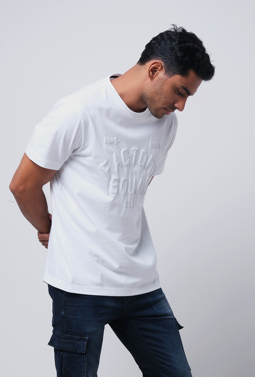 T-Shirt Lengan Pendek Slimfit Rhimo White