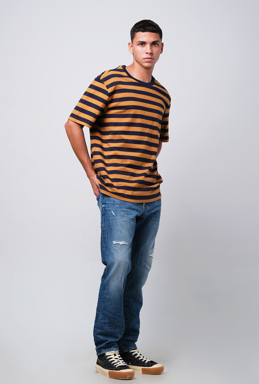 T-Shirt Lengan Pendek Regular Makho Orange Navy