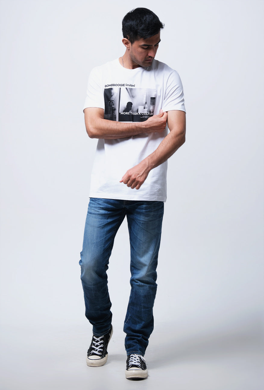T-Shirt Lengan Pendek Slimfit Gievo Offwhite