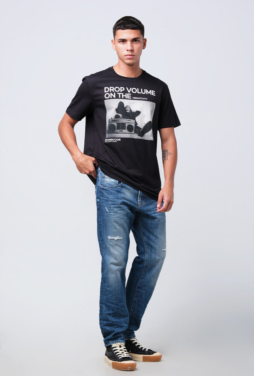 T-Shirt Lengan Pendek Slimfit Roirty Black