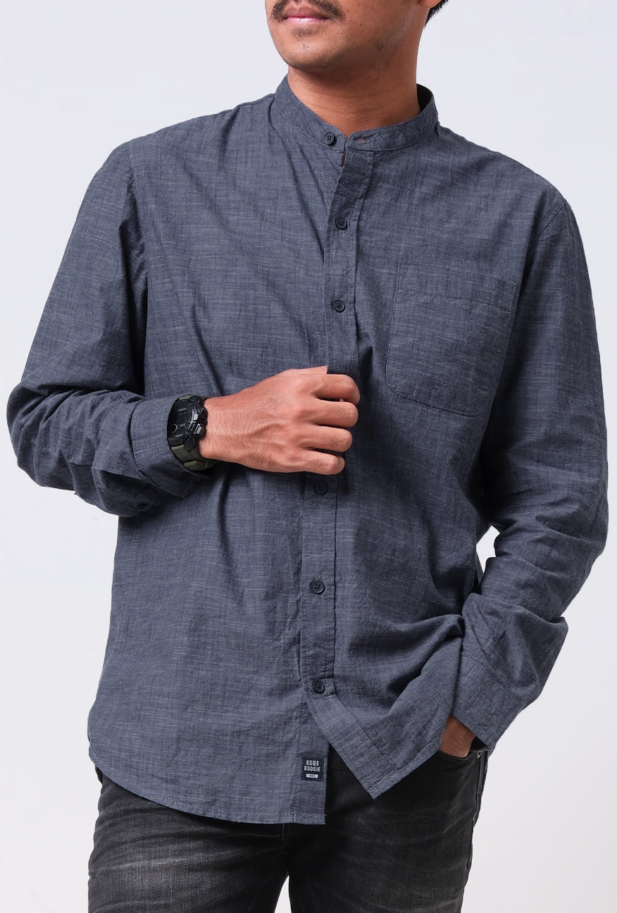 Kemeja Koko Lengan Panjang Regular Winder Navy