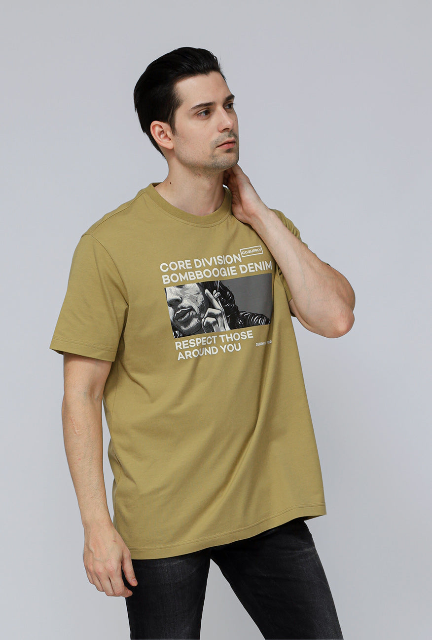 T-Shirt Lengan Pendek Regular Herren Olive