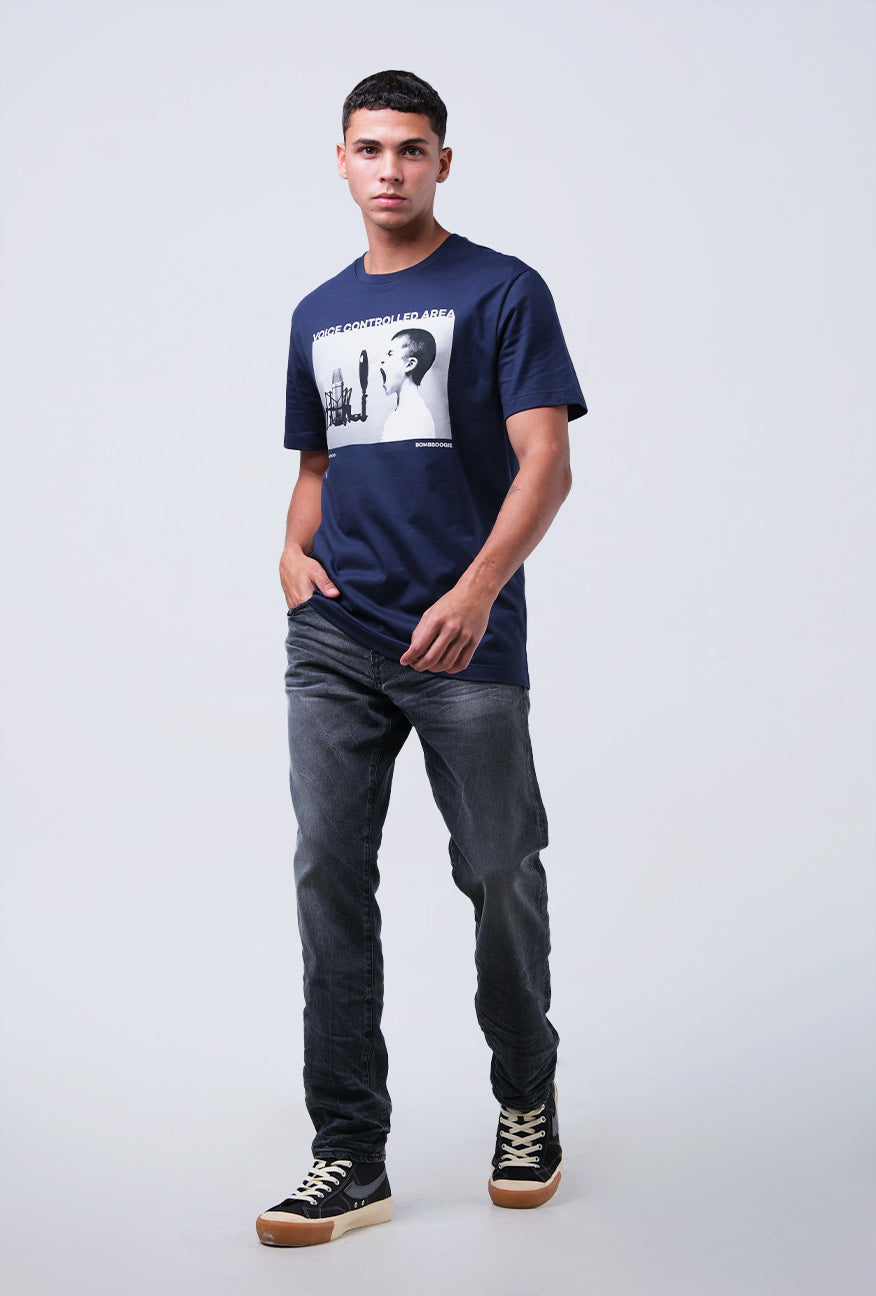 T-Shirt Lengan Pendek Slimfit Waldrof Dark Navy