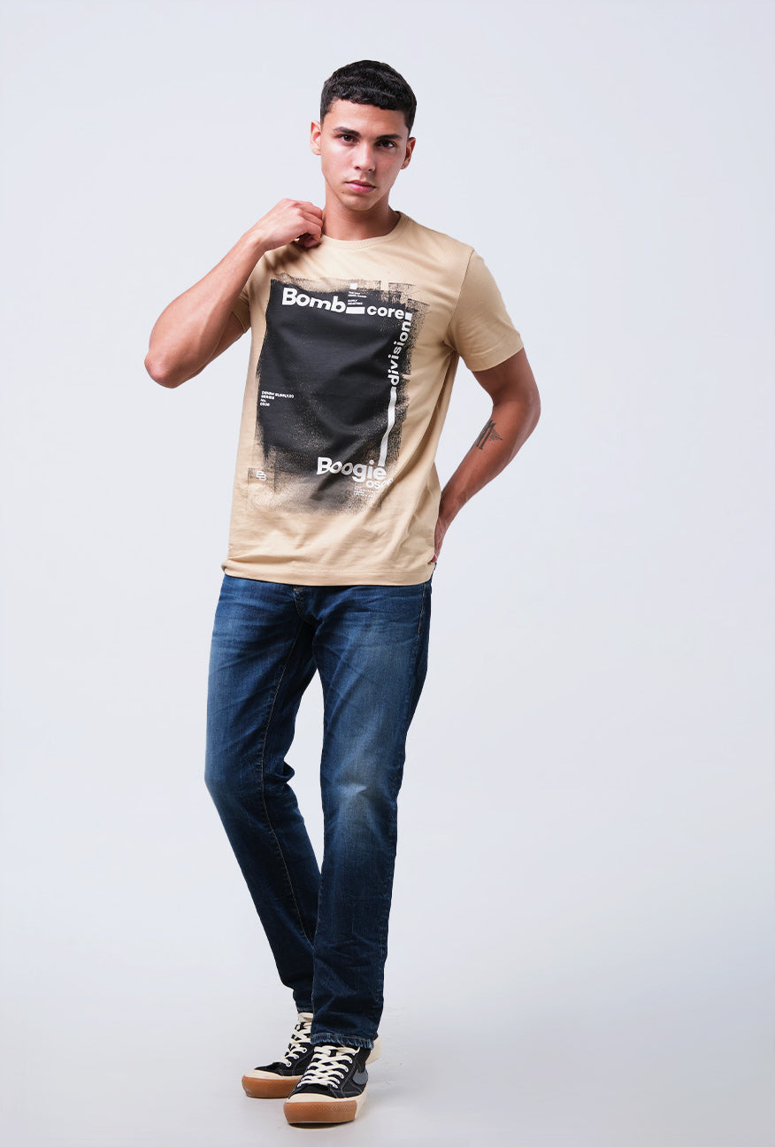 T-Shirt Lengan Pendek Slimfit Tricon Light Khaki