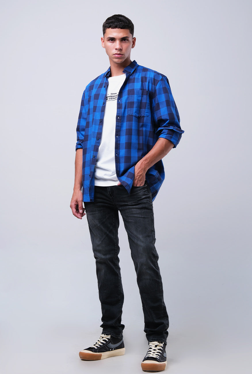 Kemeja Lengan Panjang Regular Hunter Long Navy Blue