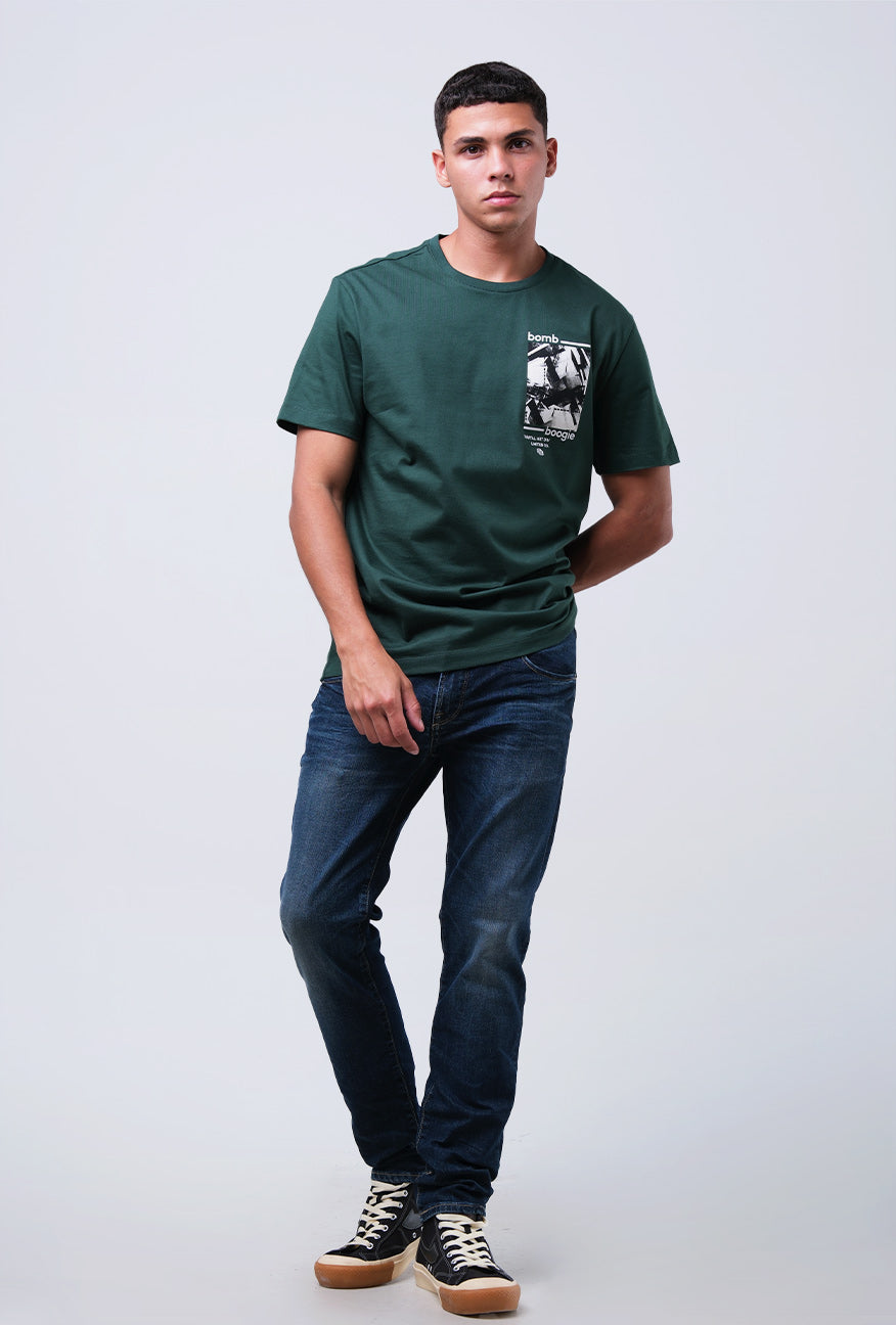 T-Shirt Lengan Pendek Slimfit Cricker Dark Green