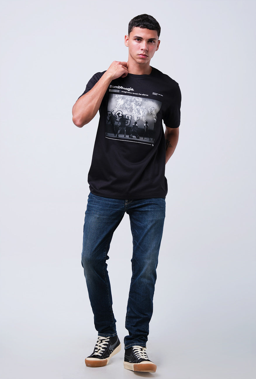 T-Shirt Lengan Pendek Slimfit Modrova Black