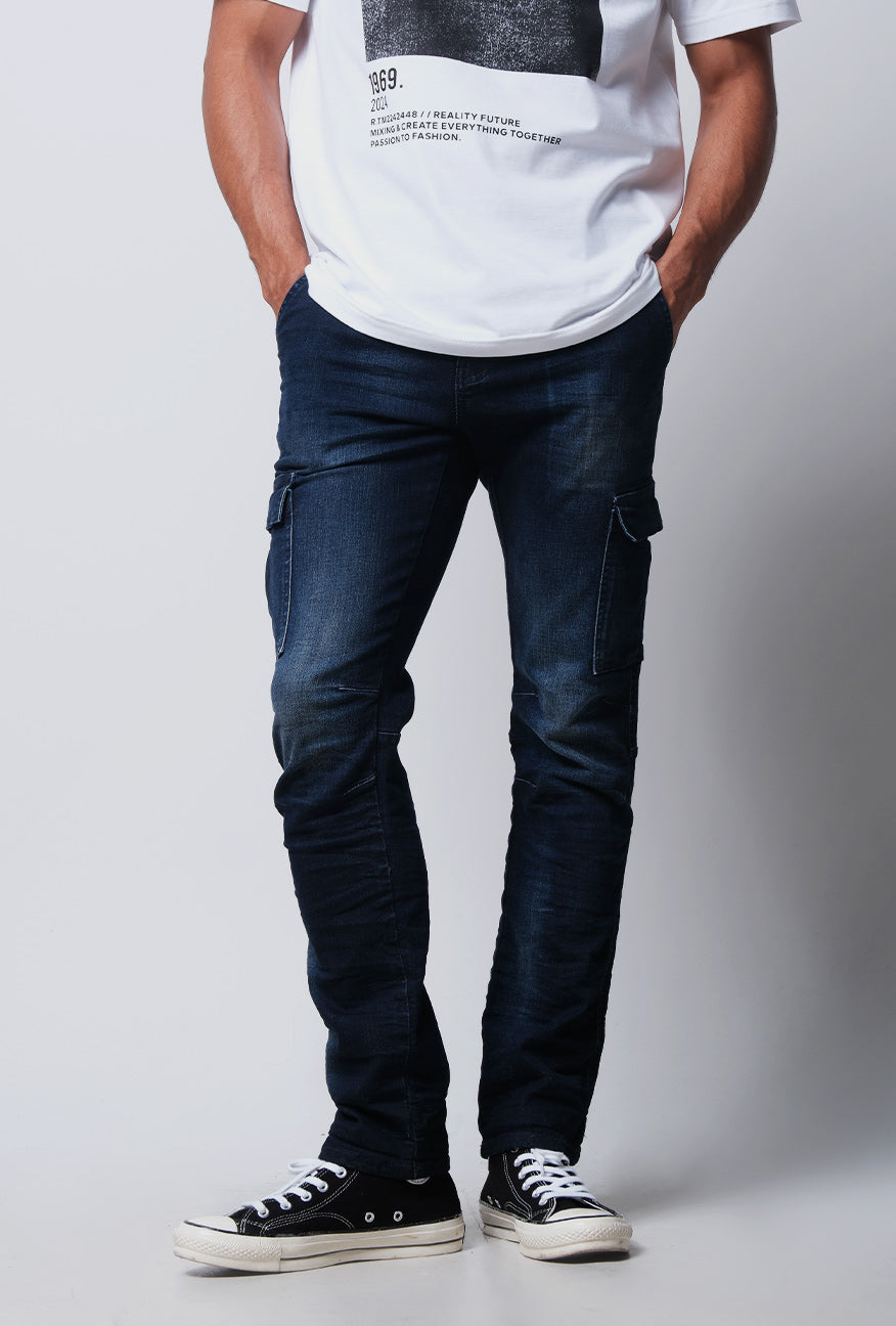 Jeans Slimfit Cargo I9 Series Dark Blue