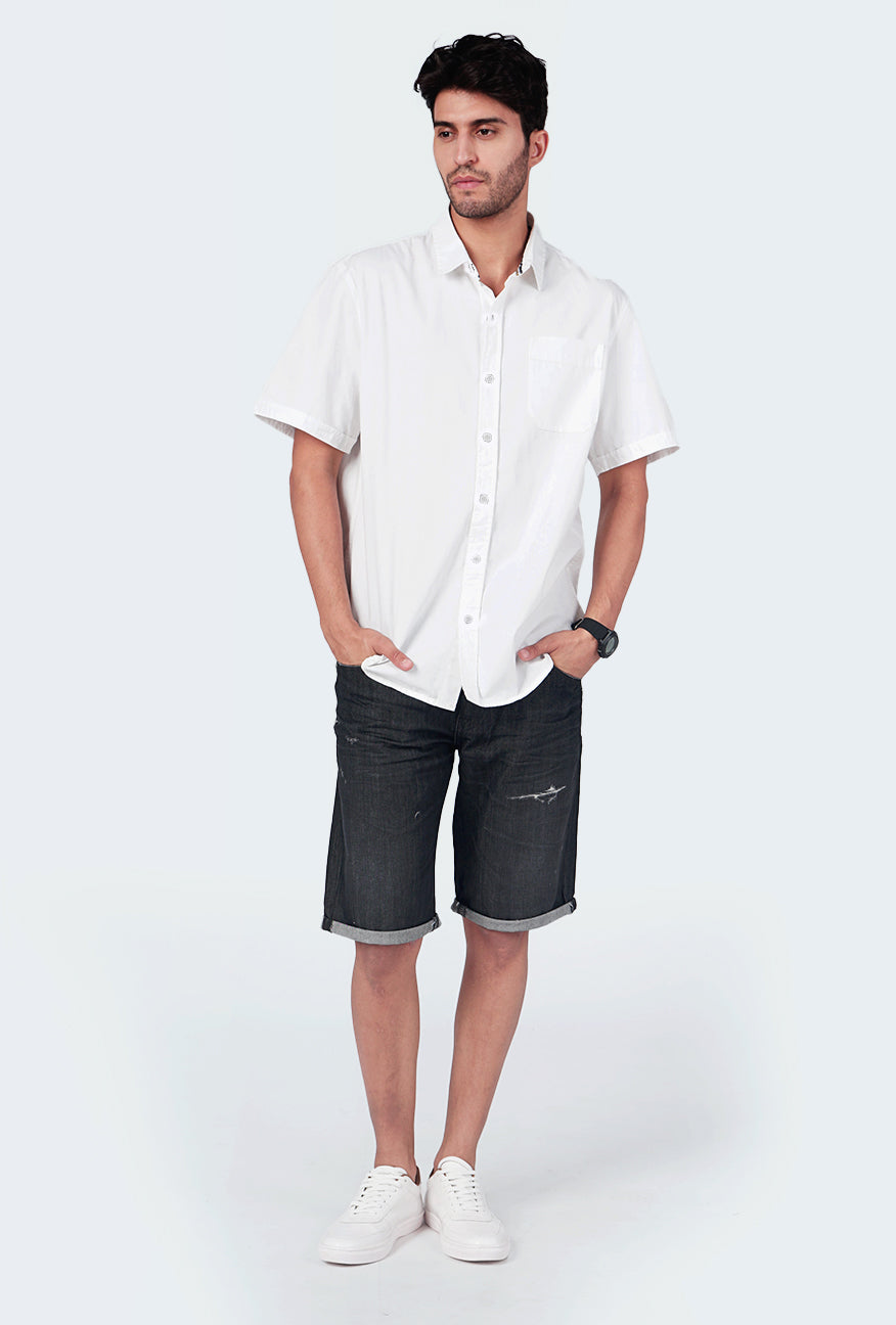 Kemeja Lengan Pendek Regular Eisley Offwhite