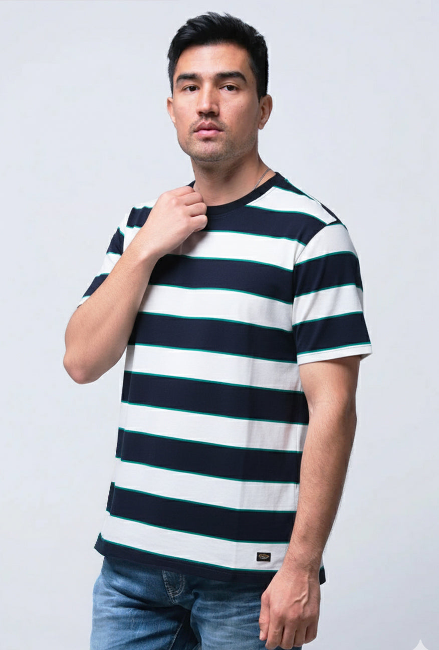 T-Shirt Lengan Pendek Regular Nevoid Navy White 2.0 Stripe