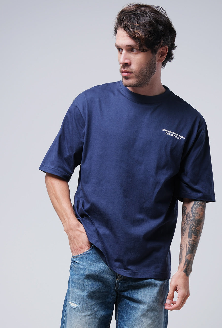 T-Shirt Lengan Pendek Oversized Lazary Navy