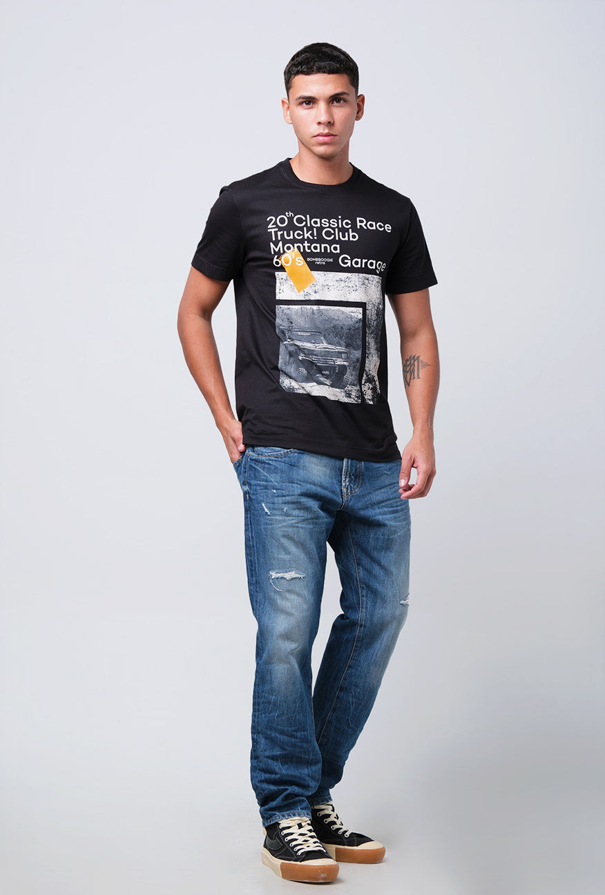 T-Shirt Lengan Pendek Slimfit Montana Black