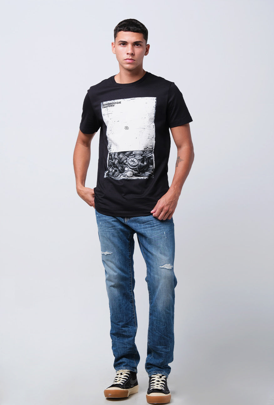T-Shirt Lengan Pendek Slimfit Lerby black