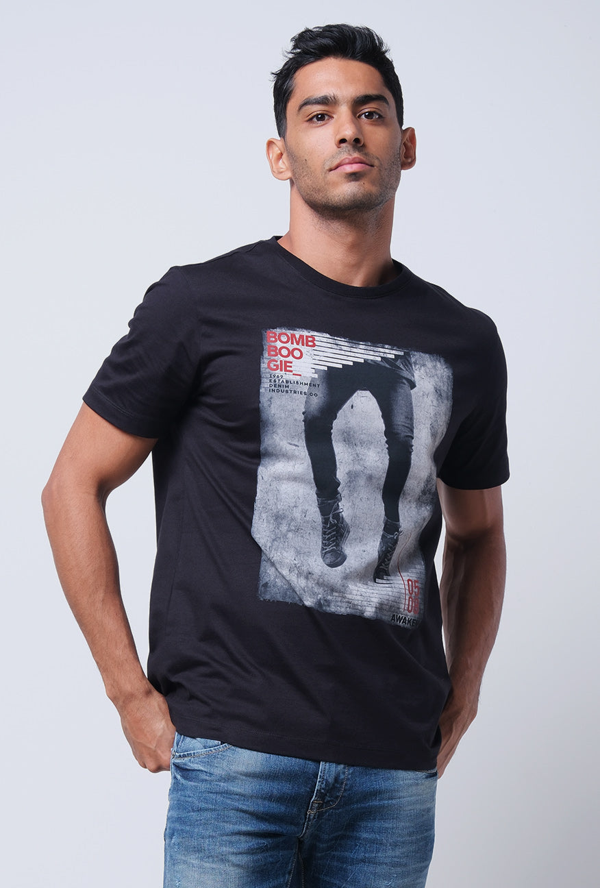 T-Shirt Lengan Pendek Tizzy Black Slimfit